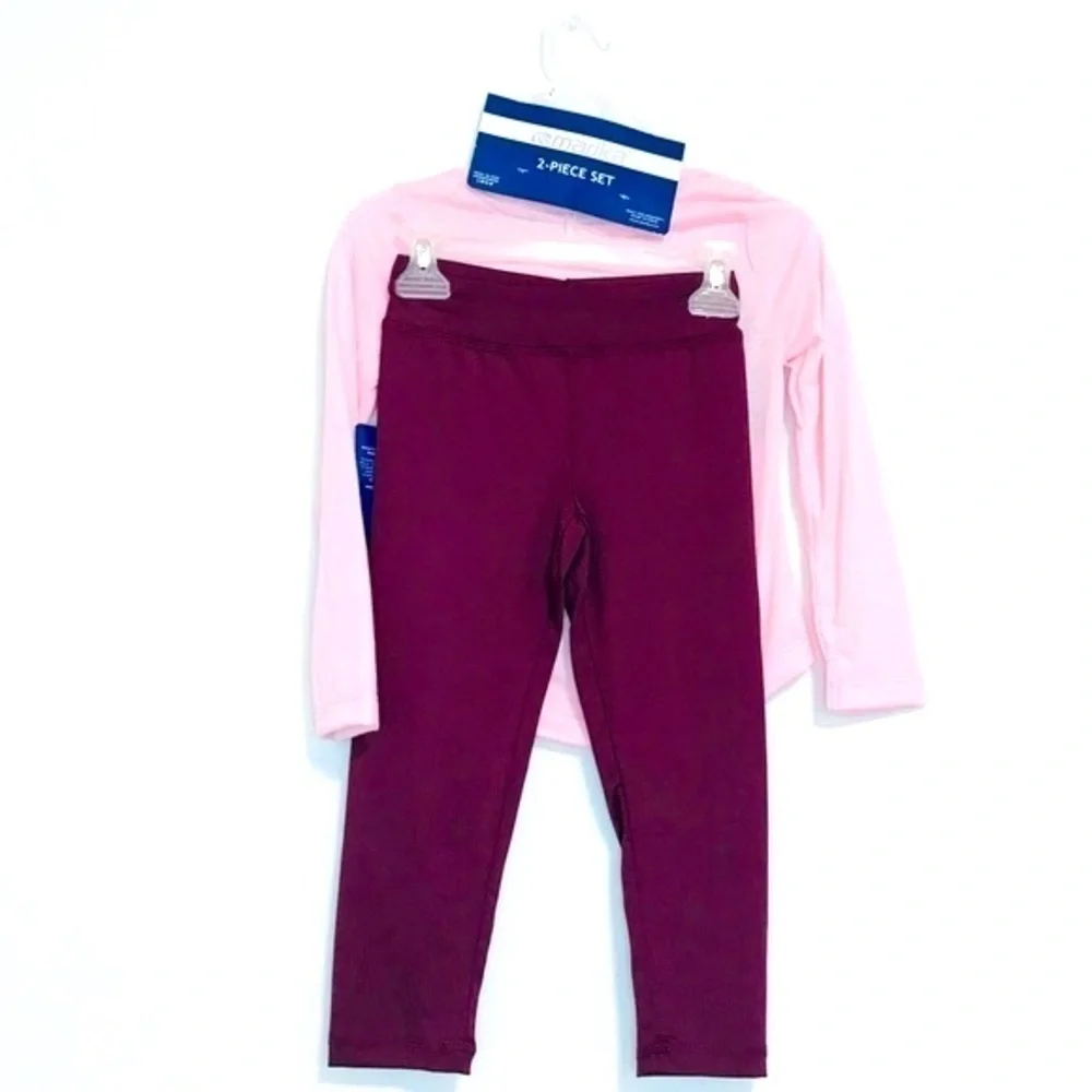 New! Marika Girls Love the Game Long Sleeve Tee Leggings 2-Piece Active Set